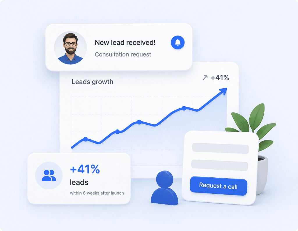 Placeholder case preview for a consulting landing page